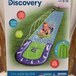 Discovery Splash Slide Water Inflatable 15 ft. with Mini Slide Board NEW