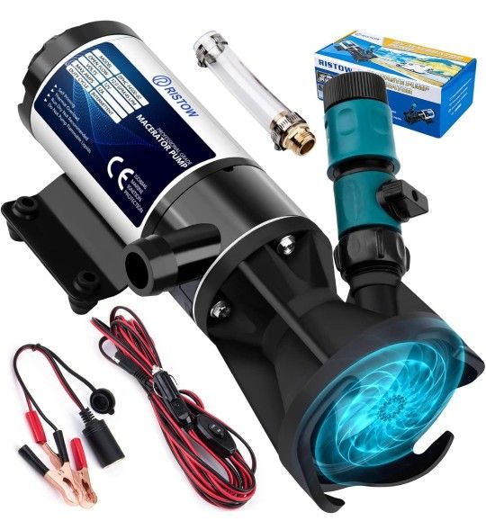 RV Macerator Pump 12V/12GPM Waste Water Pump Self-Priming Sewer Pump Quick