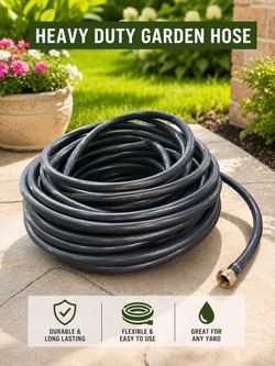 $40!! FIRM 100 Feet Heavy Duty Black Commercial Hose – Long Length