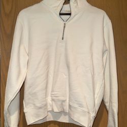 White Quarter-Zip Pullover – Size Medium