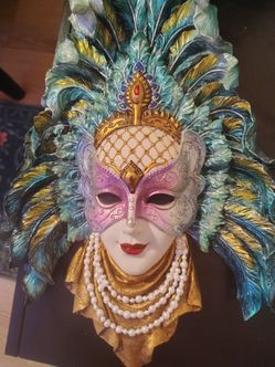 Venetian Carnival Decorative Wall Mask set of 2