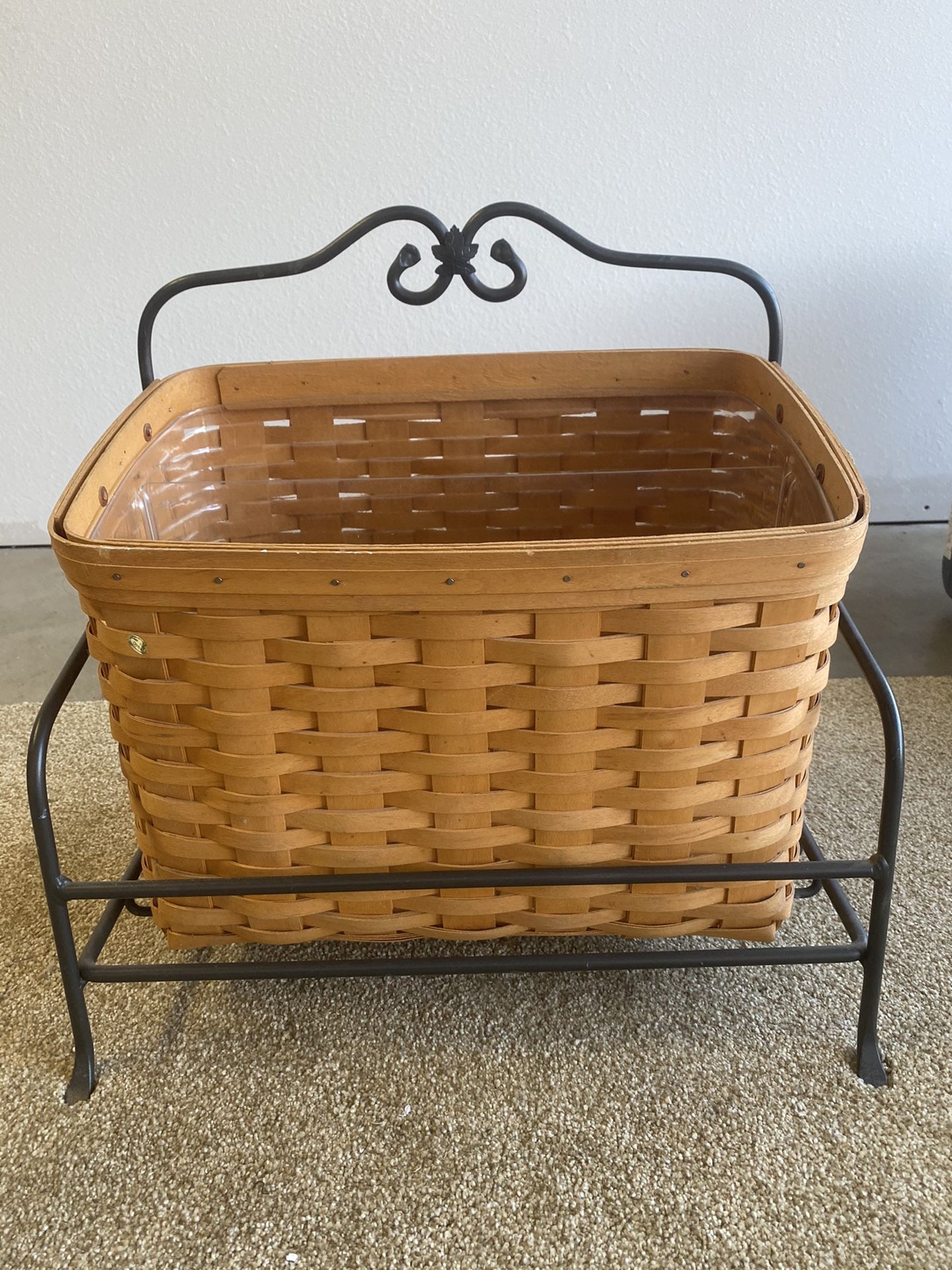 1999 Longaberger Magazine Basket & Stand