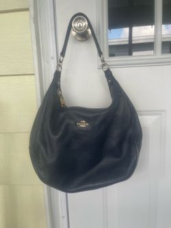 Navy blue leather coach hobo