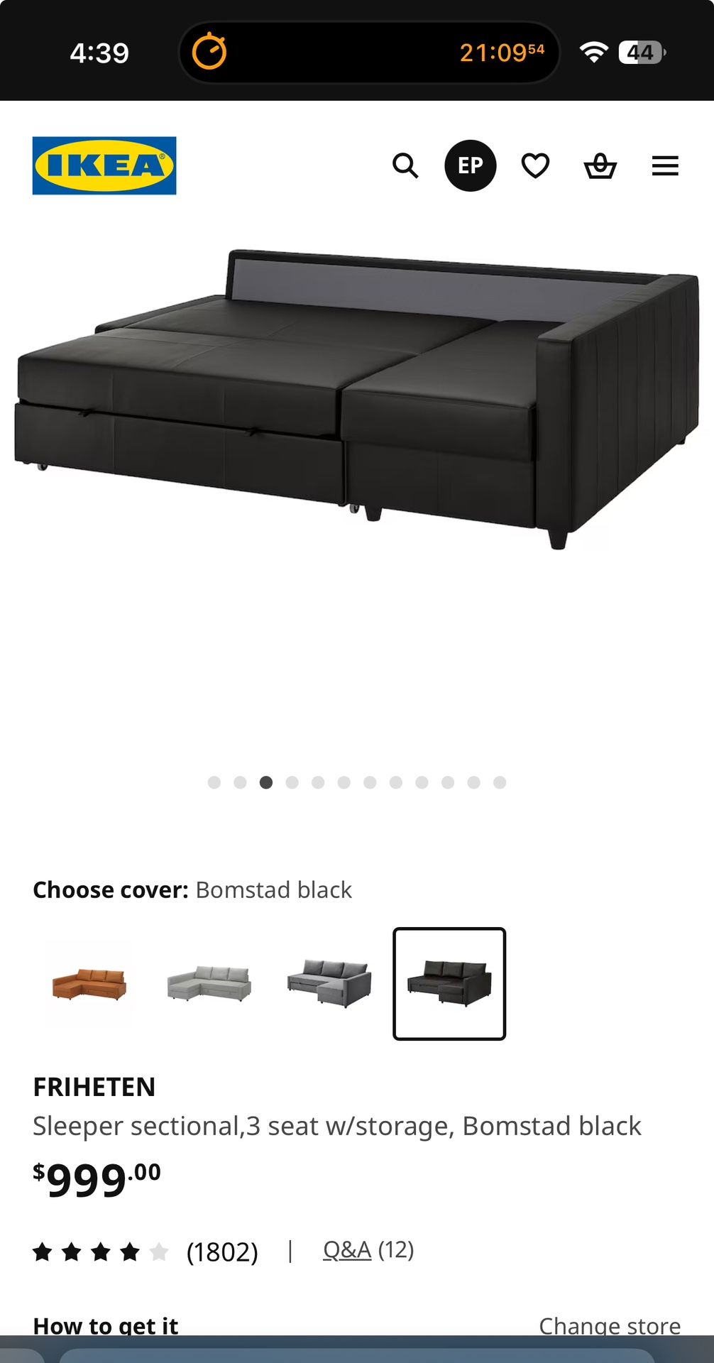 Sleeper Sectional , 3 Seat With storage.