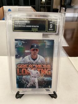 2025 Bowman Chrome #GL9 Greatness Loading Refractor Kevin McGonigle Gem. Mint 9.