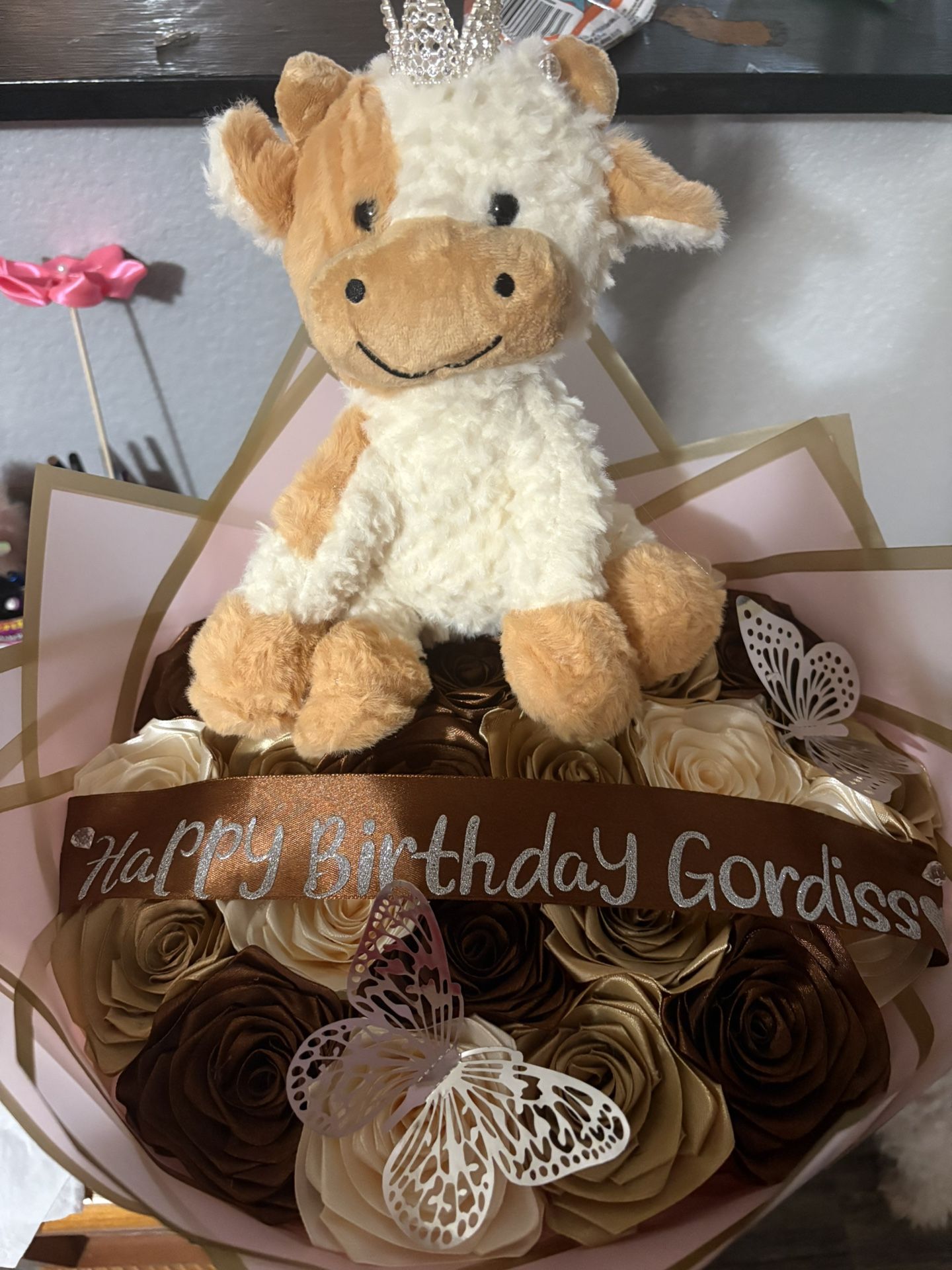 Bouquet With Cow Plushie