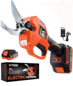 VOTREK® Cordless Electric Pruning Shears, Effort-Saving Power Pruner Cuts Branches up to 1.6", Lightweight with Safety Lock, SK5 Steel Blade, Brushles