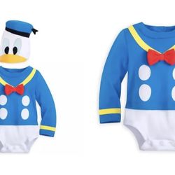 Donald Duck Costume Bodysuit for Baby  Infant Disney 6-9M with Hat Halloween