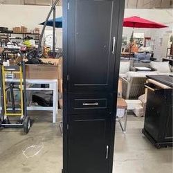 Assembled New Bathroom Tall Storage Cabinet Floor Freestanding Storage Cabinet with 2 Doors