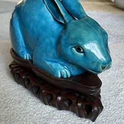 Chinese blue glazed rabbit 