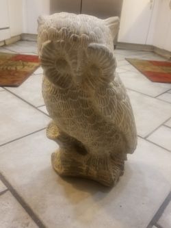 Perched Owl, Concrete Garden Statue