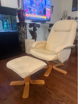 Cream leather chair