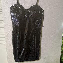 Medium Black Leather Dress
