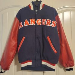 VINTAGE Authentic Starter Letterman Texas Rangers Baseball Jacket Size Small