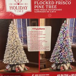 7.5 Ft Pre Lit Flocked Christmas Tree 