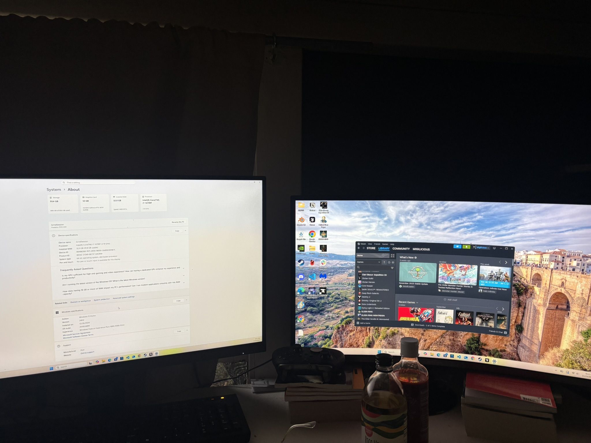 Desktop And Two Monitors For Sale