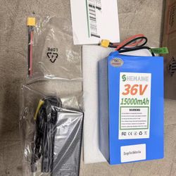 SHEWAIHE 36V 15Ah lithium battery pack, universal battery pack, with 30A BMS, compatible with 100-1000w motors042