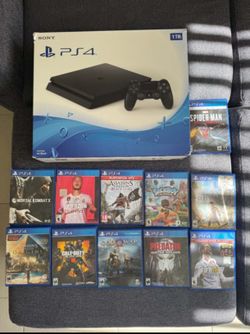 Playstation 4 Slim 2 Controles Y 11 juegos En Su Caja