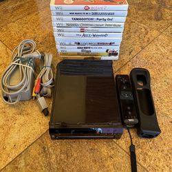 Nintendo Black Wii Bundle W/ 12 Games
