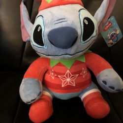 Disney Holiday Stitch with Snowflake Sweater Large Plush New with Tags
