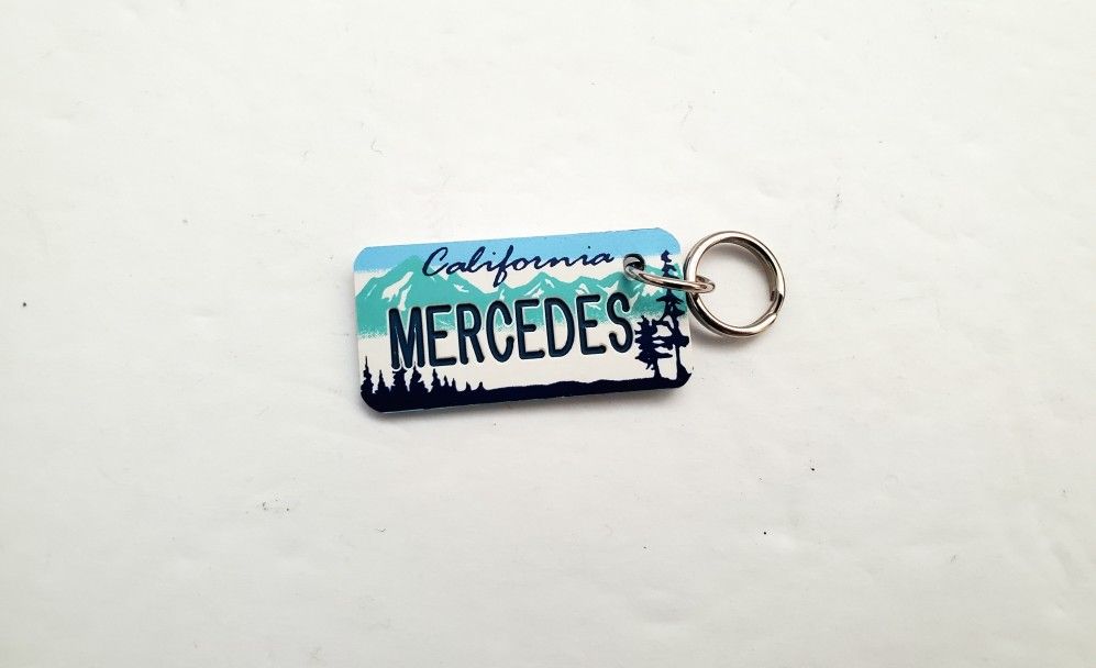Mercedes California License Plate Keychain