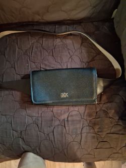Michael Kors Black Leather Wallet Crossbody Bag/fanny pack