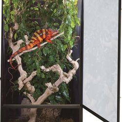 Zoo Med ReptiBreeze LED Deluxe Open Air Aluminum Screen Habitat, X-Large 24 L x 24 W x 48 H