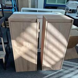 Assembled New Set of 2 Small Wall Cabinet Wooden Bathroom Cabinet with Storage Shelf, Soft-Closing Door