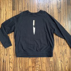 Kith X Nobu Chef Knife Logo Black Crewneck Sweatshirt Size XXL