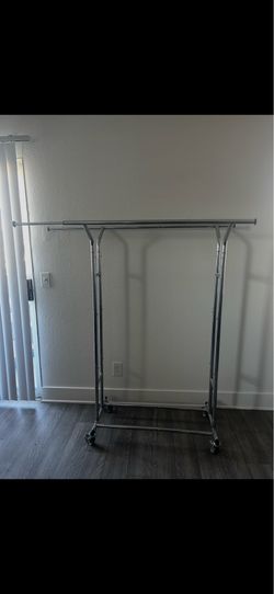 Heavy-Duty Double Clothing Rack on Wheels