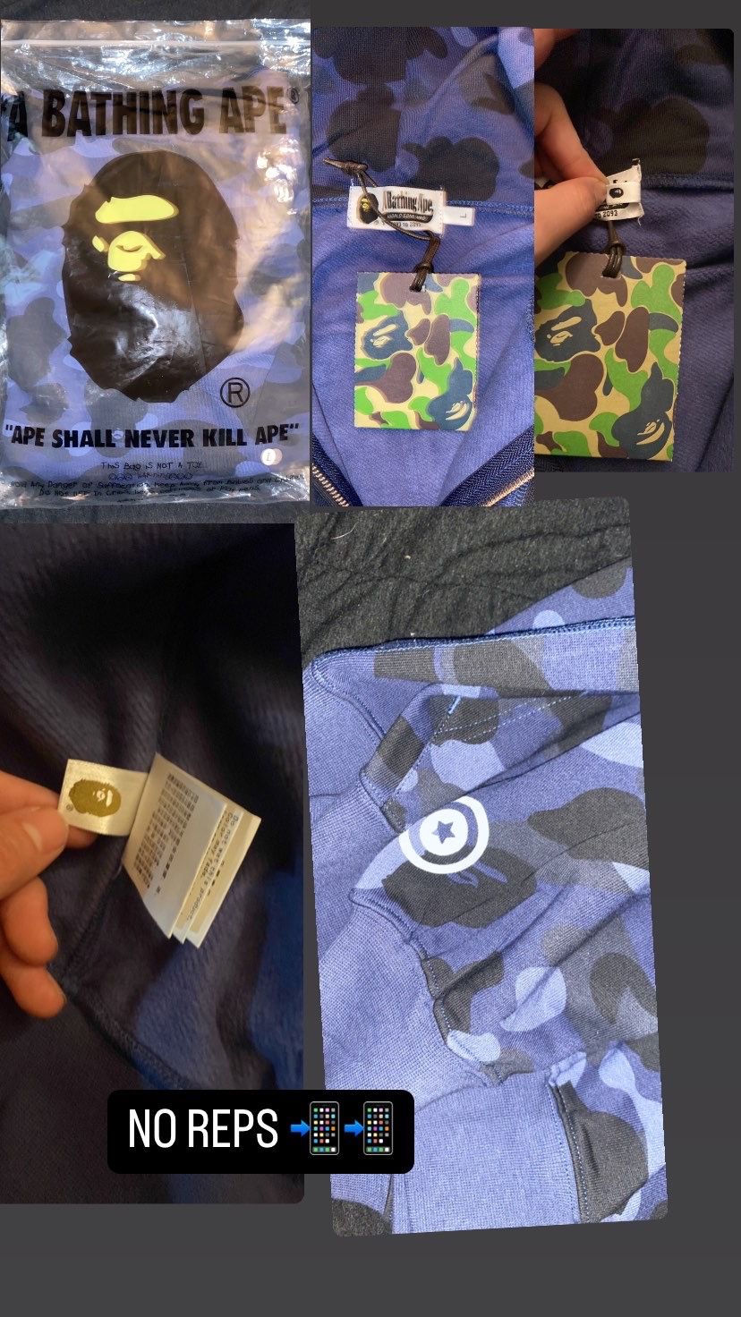 AUTHENTIC BLUE BAPE HOODIE