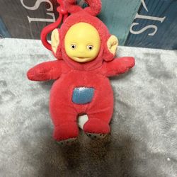 Teletubbies Po Keychain Plush Red Hard Face, Cute Vintage Plush Toy