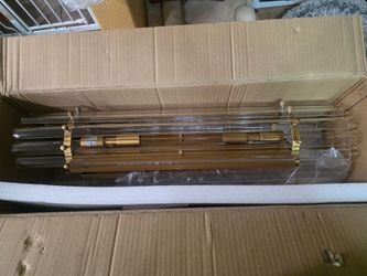 4-Light Brushed Brass Crystal Glass Bar Wall Sconce