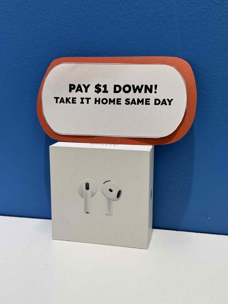 Apple Airpods 4 Brand New Headphones - Pay $1 DOWN AVAILABLE - NO CREDIT NEEDED
