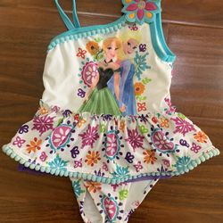 Size 2  T Adorable Disney’s frozen Anna Elsa Swimsuit