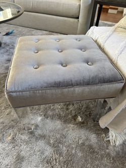 Mitchell Gold + Bob Williams Tufted Ottoman With Acrylic Legs