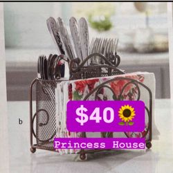 Organizador De Servilletas Y Cubiertos Línea Meridian $40.00   Especial Princess House Ventas Finales 