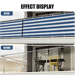 Balcony Privacy Screen, Heavy Duty 180GSM Fabric Privacy Fencing, 90% Blockage, Outdoor Wind Blocker, Fence Covering Privacy for Porch, Backyard, Deck