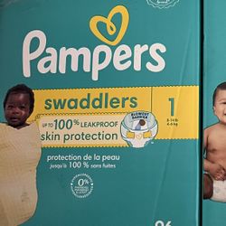 Size 1 Pampers Swaddlers