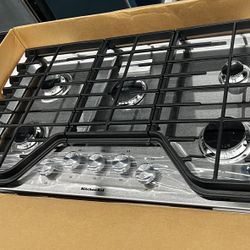 New KitchenAid Gas Stainless Steel 36” Cooktop 