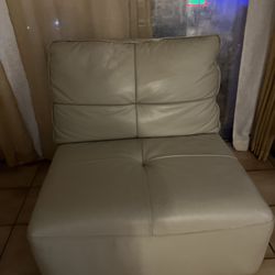 Cream leather sofa
