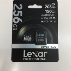 Lexar Pro Silver Plus Micro SD Card V30 256gb Brand New