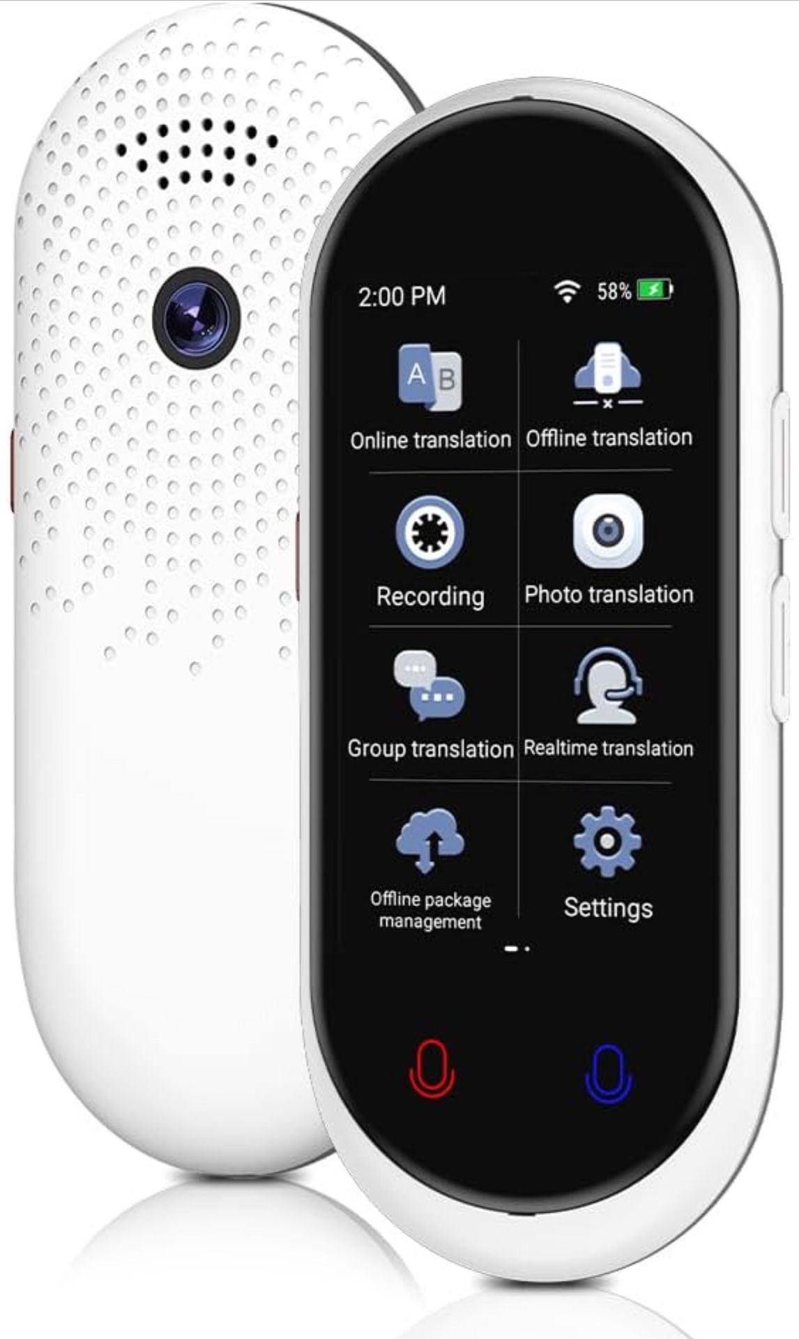 Language Translator Device, Instant Translator No WiFi Needed, 5-Way Portable Translator, Real Time 138 Languages and Accents with WiFi/Offline/Photo 