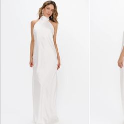 “Show Me Your Mumu” Lisa Maxi Dress Satin Ivory white size XL never Worn Brand New 