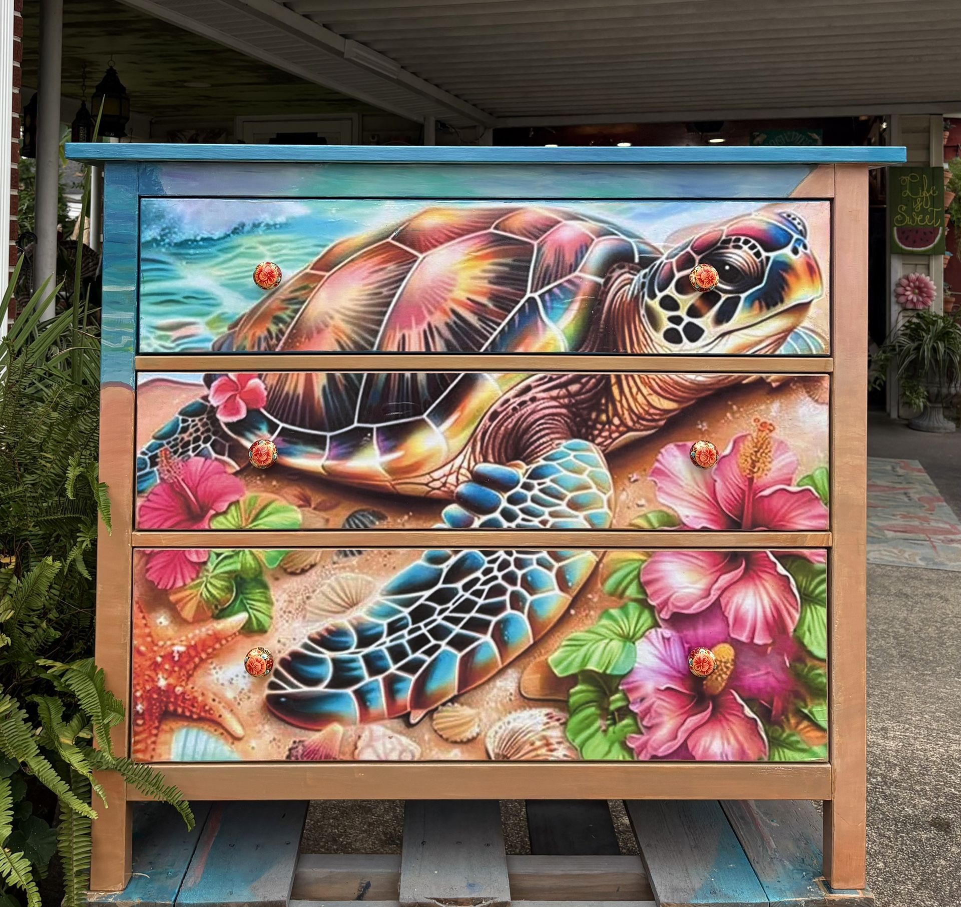 An exquisite Posing Turtle Inspired Dresser 