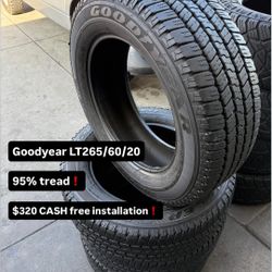 LT265/60/20 Goodyear Tires Like New