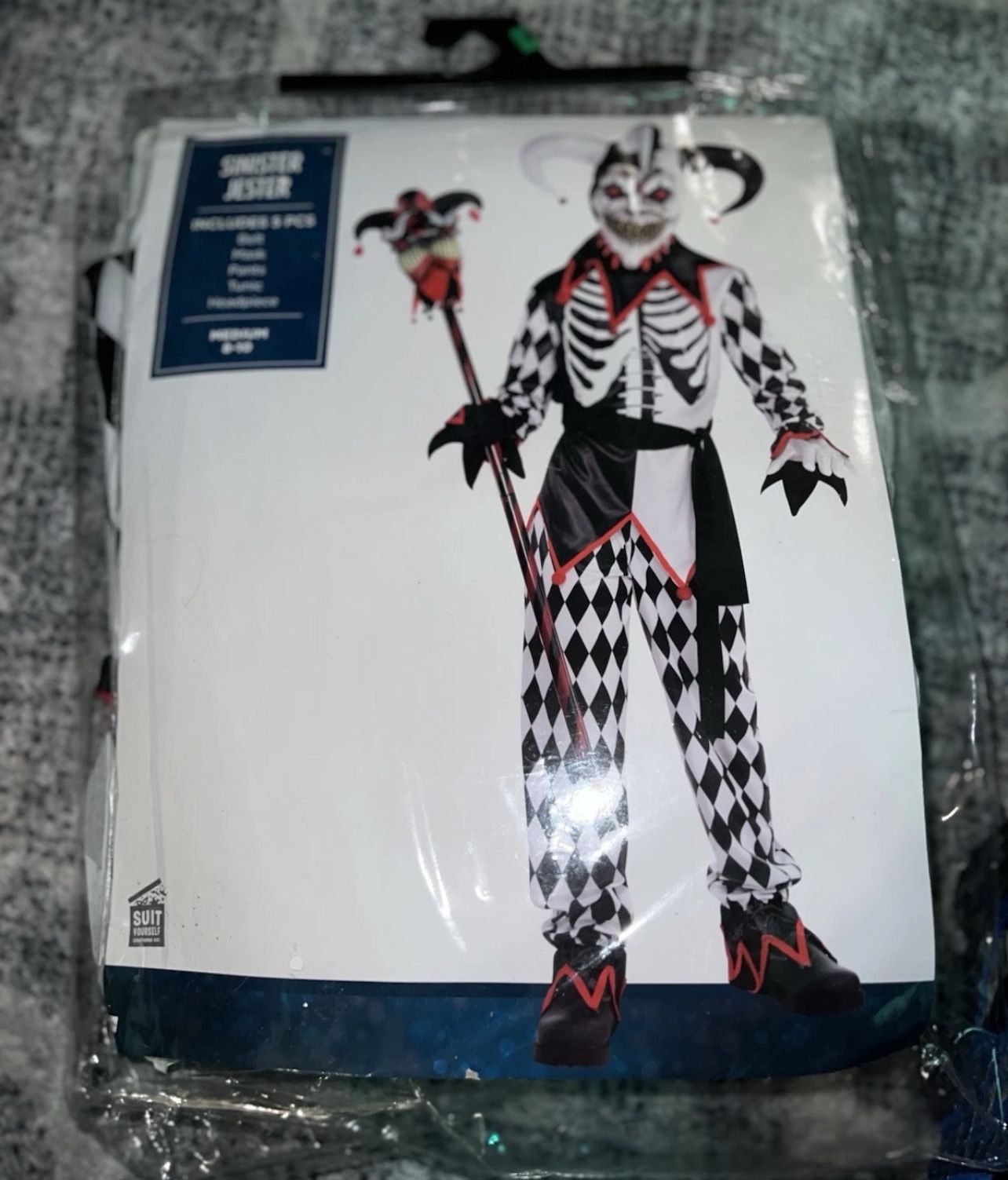 Sinister Jester Boys Halloween Costume; Size 8-10