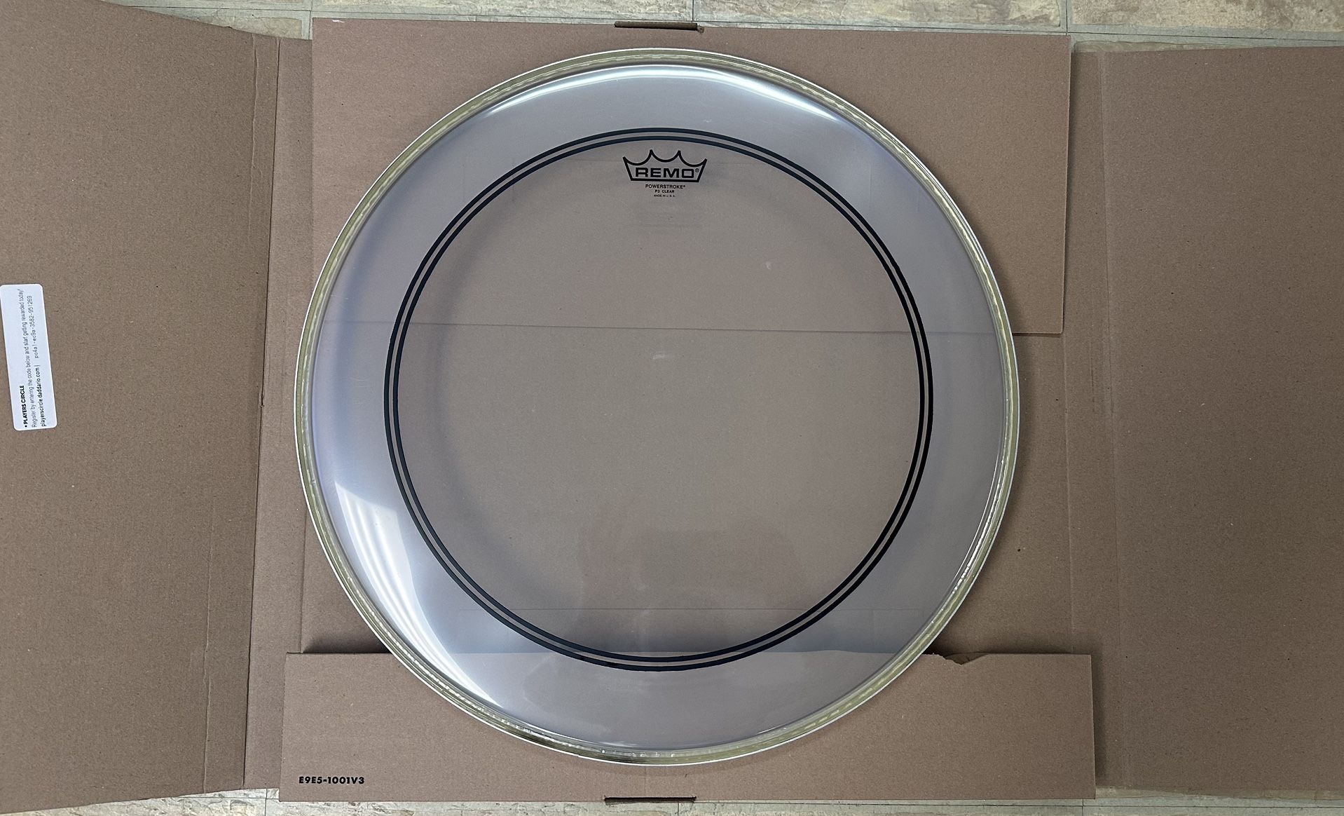 Never used Remo Powerstroke P3, clear. 20 inch. Sells for approximately $40-$50 online, 20 bucks. Possibly Delivered