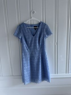 Adrianna Papell Lace Overlay Dress Blue Size 4