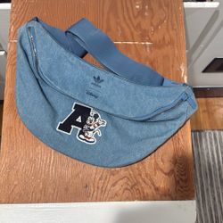 Adidas Originals x Disney Womens Blue Denim Fanny Waist Bag Crossbody Large NWT